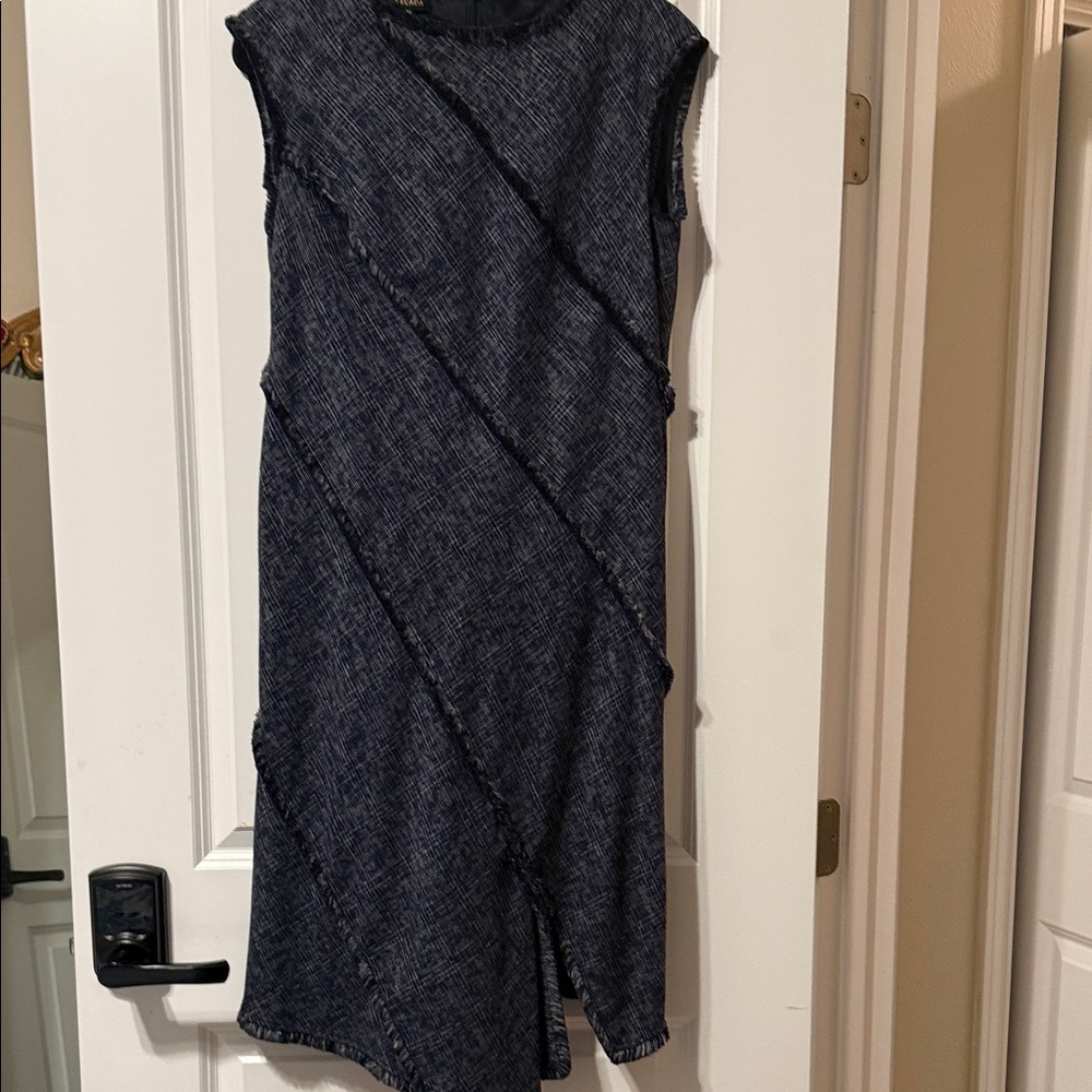 Escada Asymmetrical Navy Dress
